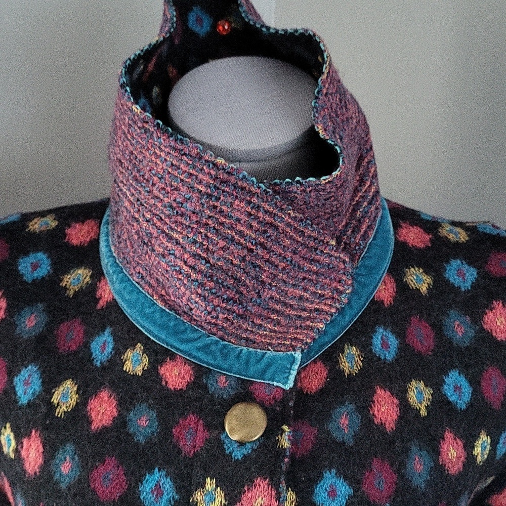 Louise Della Wool Coat Made In France Boho Statement Coat - Picture 4 of 14